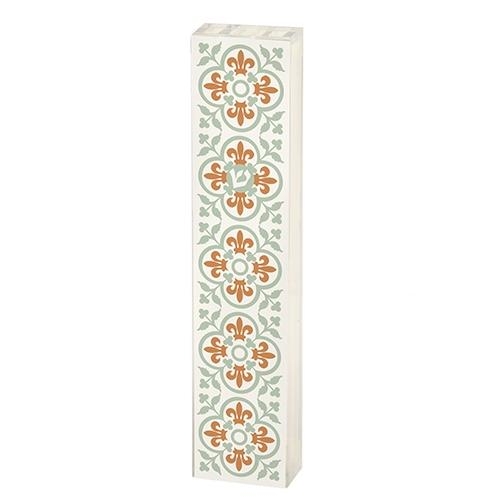 Dorit Judaica Acrylic Mezuzah Case with Aluminum Front - White Flowers main product photo