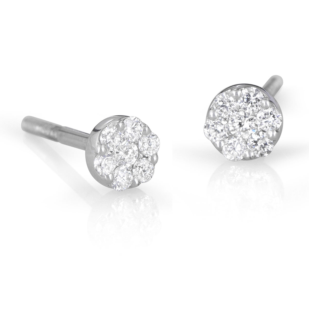 14K Gold Stud Earrings With White Diamonds 0.26 ct (Choice of Color) main product photo