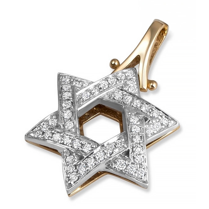 14K Gold Adjoined Star of David Pendant main product photo