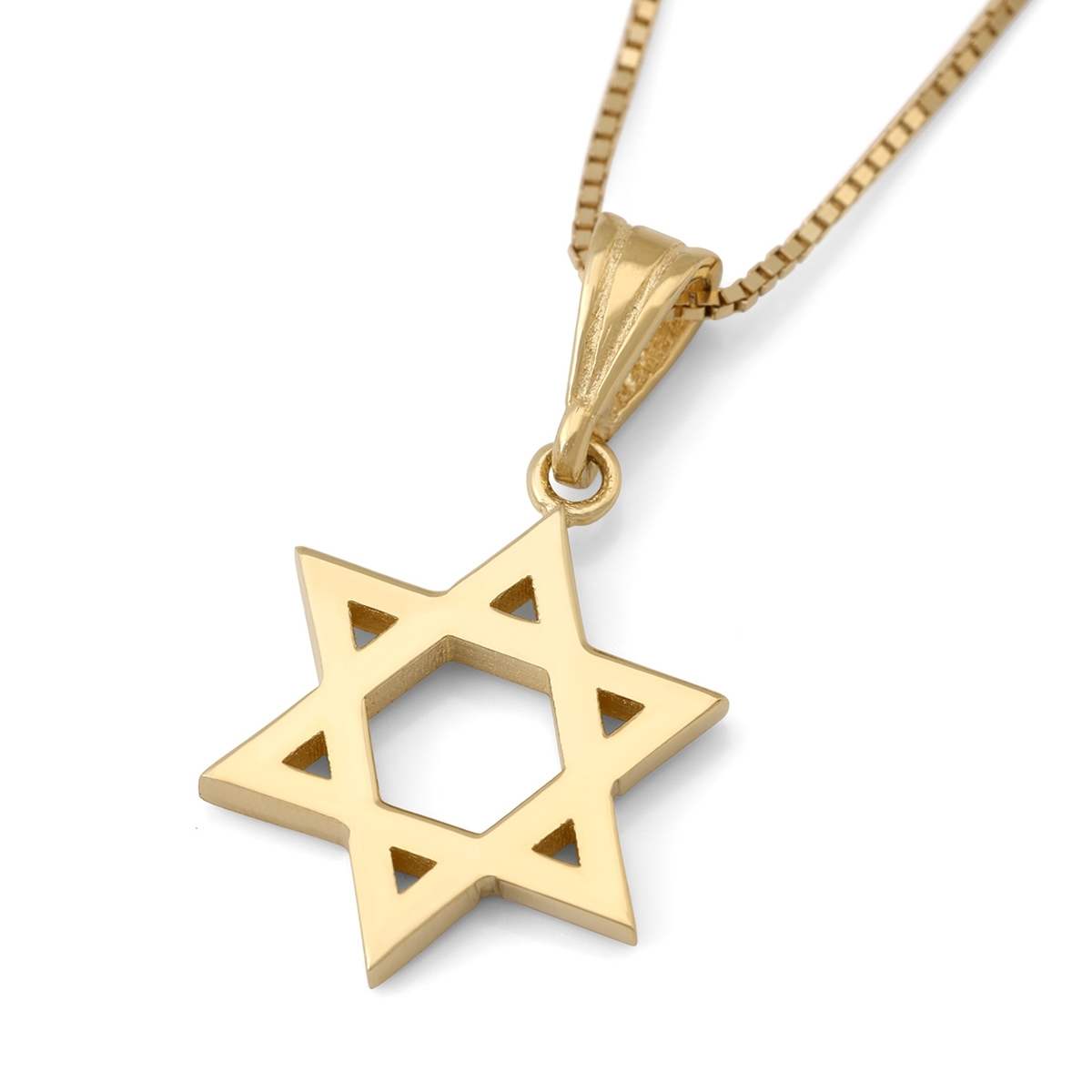 14K Gold Small Star of David Unisex Pendant Necklace main product photo