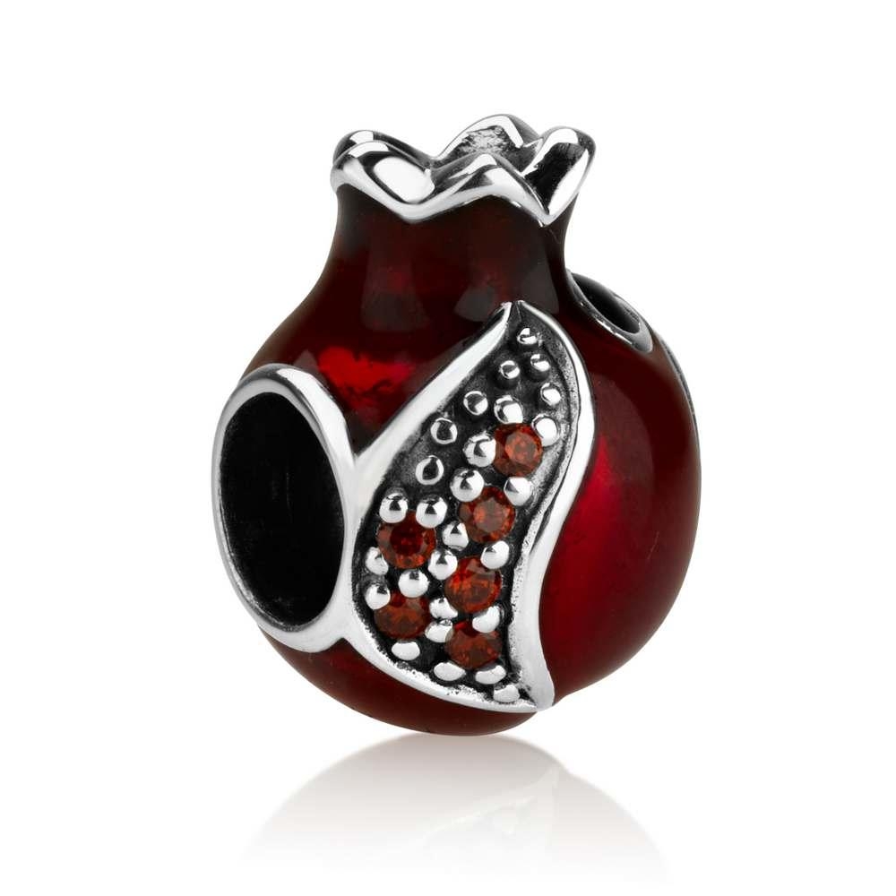 Marina Jewelry Open Pomegranate Bead Charm with Garnet Stones main product photo