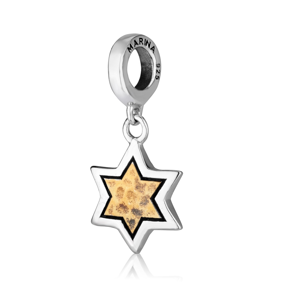 Gold-Plated Sterling Silver Star of David Pendant Charm main product photo