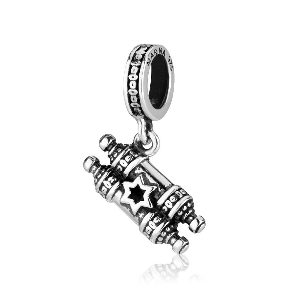 Marina Jewelry Torah with Star of David 925 Sterling Silver Hanging Charm main product photo