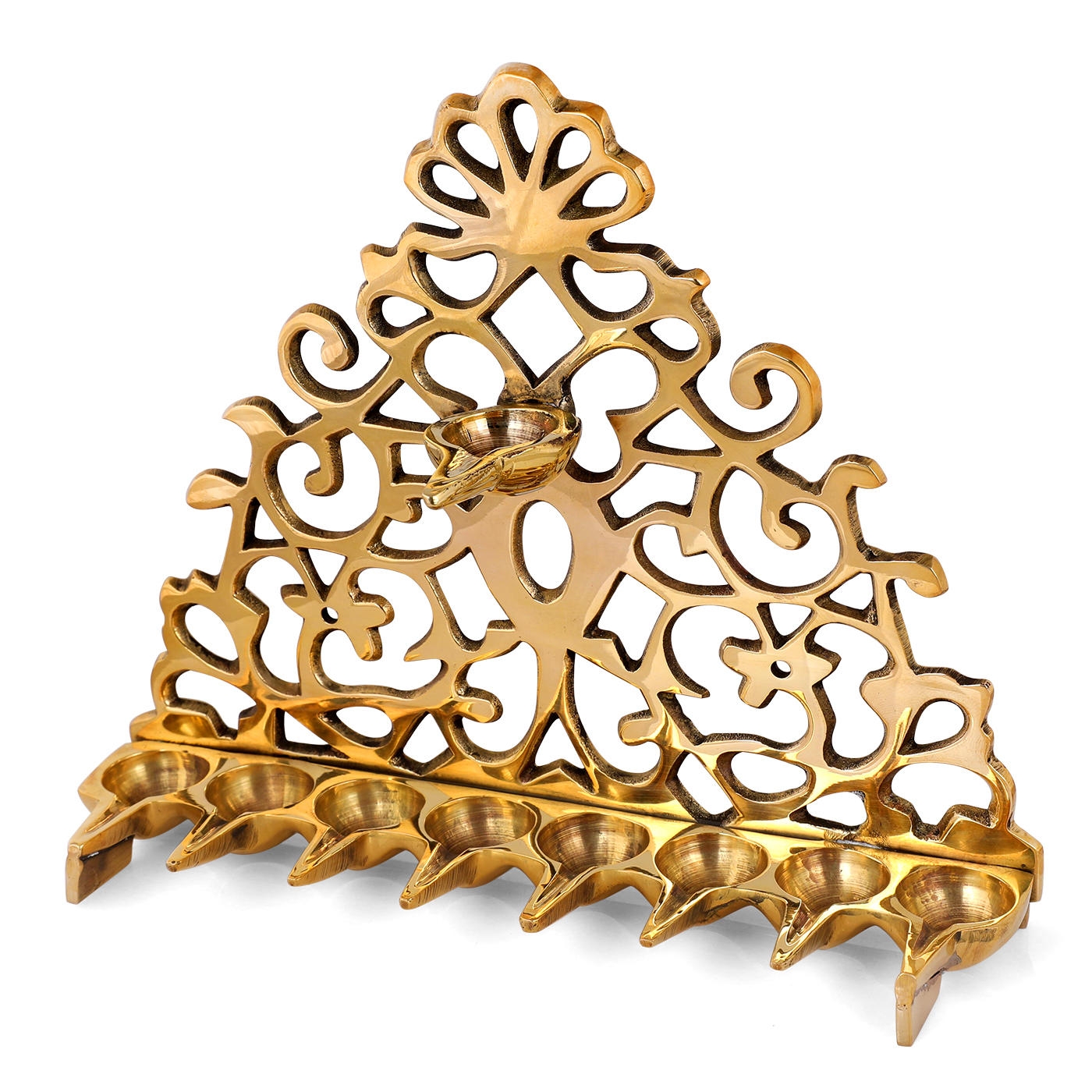 Israel Museum Brass Hanukkah Menorah Replica - 19th Century Algeria main product photo