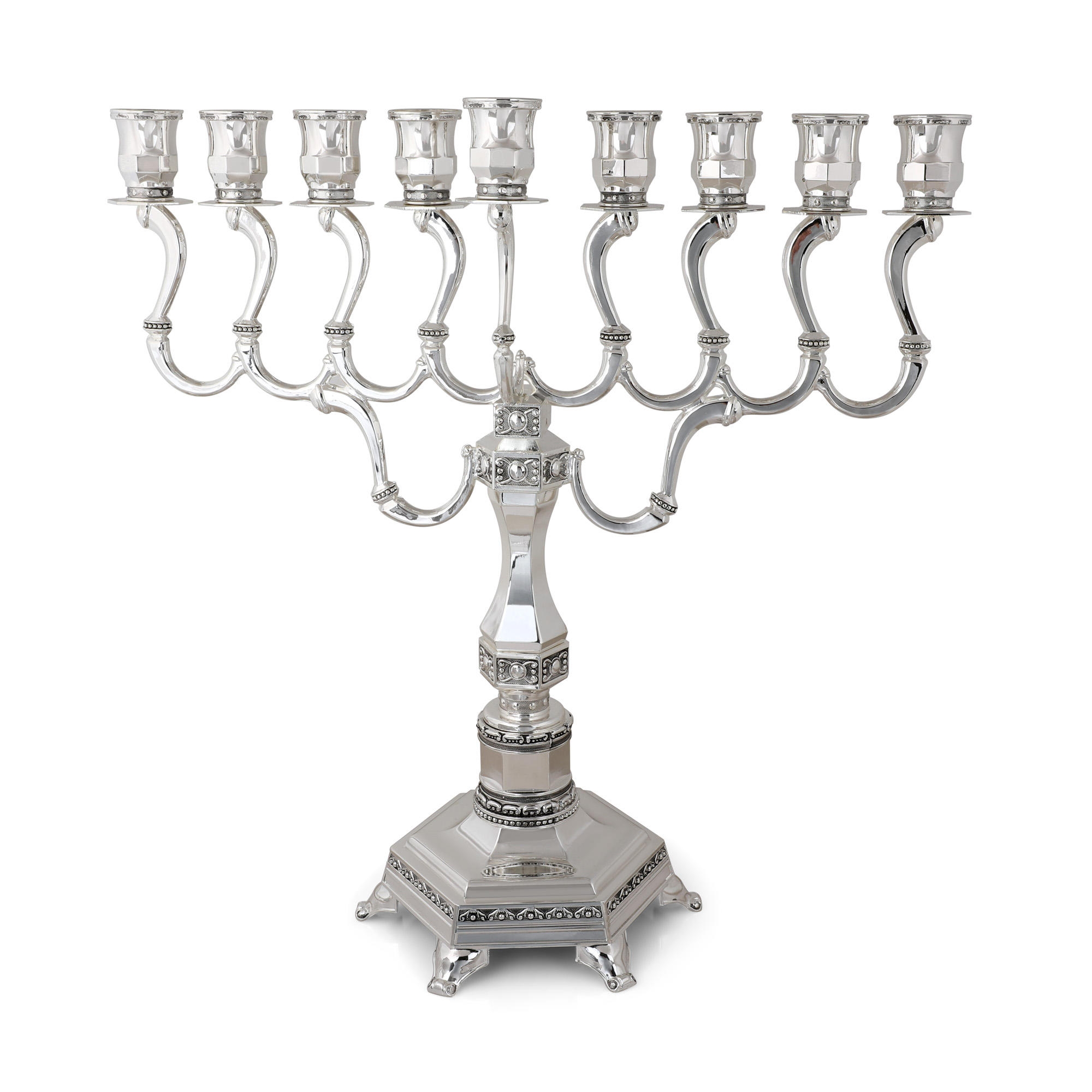 Large Silver Plated Hanukkah Menorah main product photo
