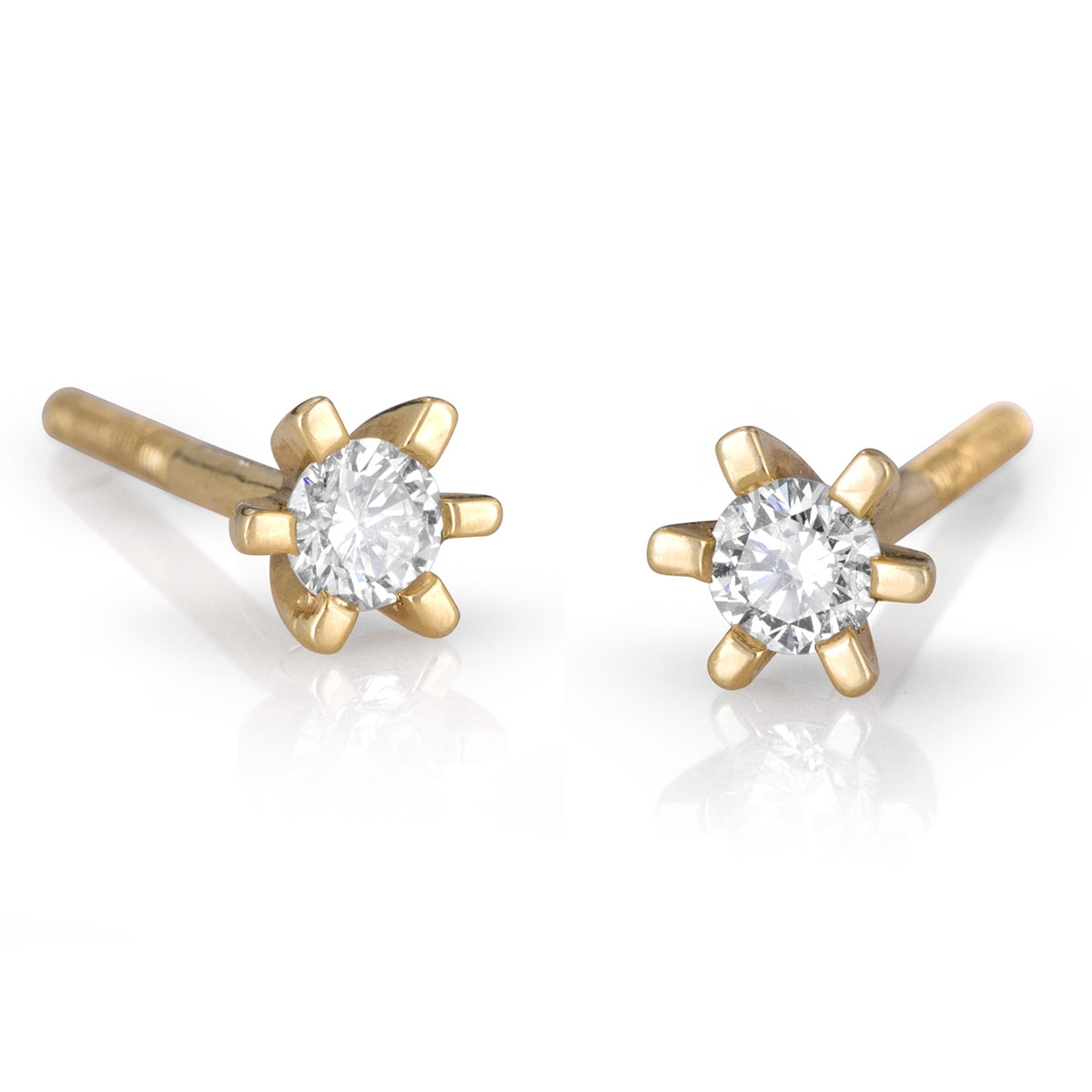 14K Gold 6-Prong Diamond Stud Earrings 0.24 ct (Choice of Color) main product photo