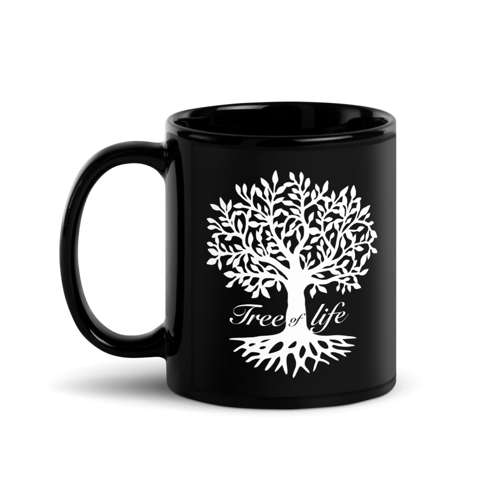 Black & Glossy Tree of Life Mug main product photo