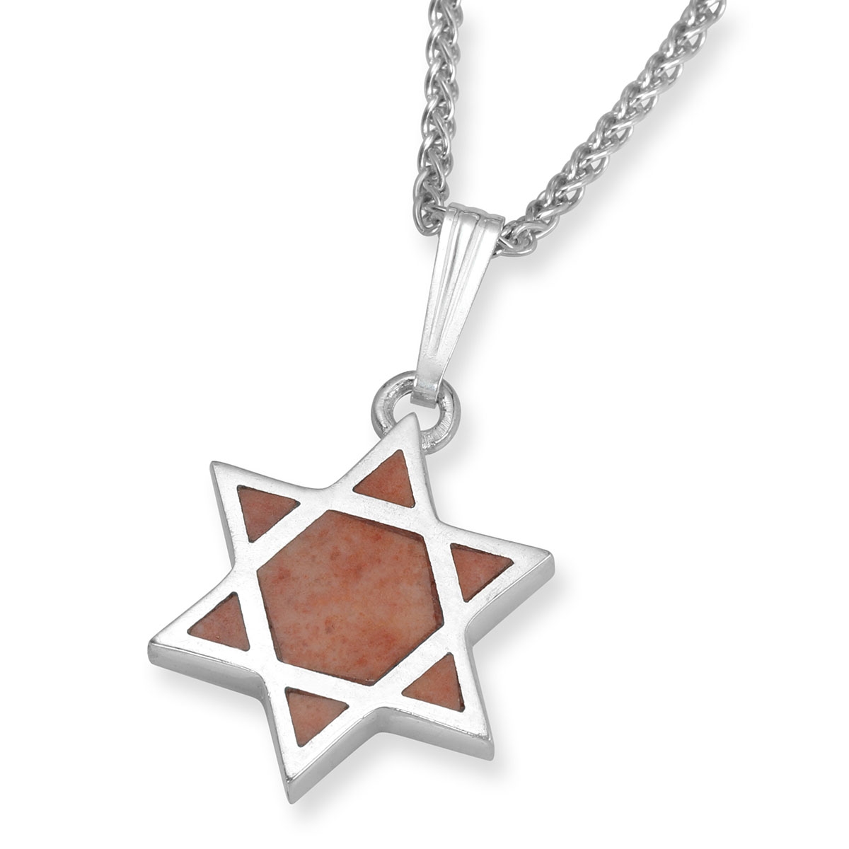 925 Sterling Silver and Jerusalem Stone Star of David Necklace main product photo