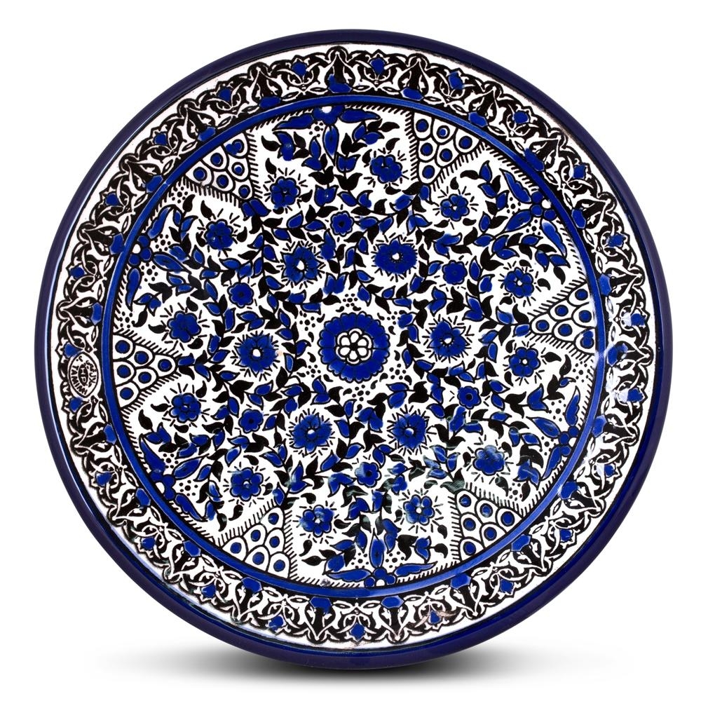 Blue and White Floral Plate - Circles. Armenian Ceramic main product photo