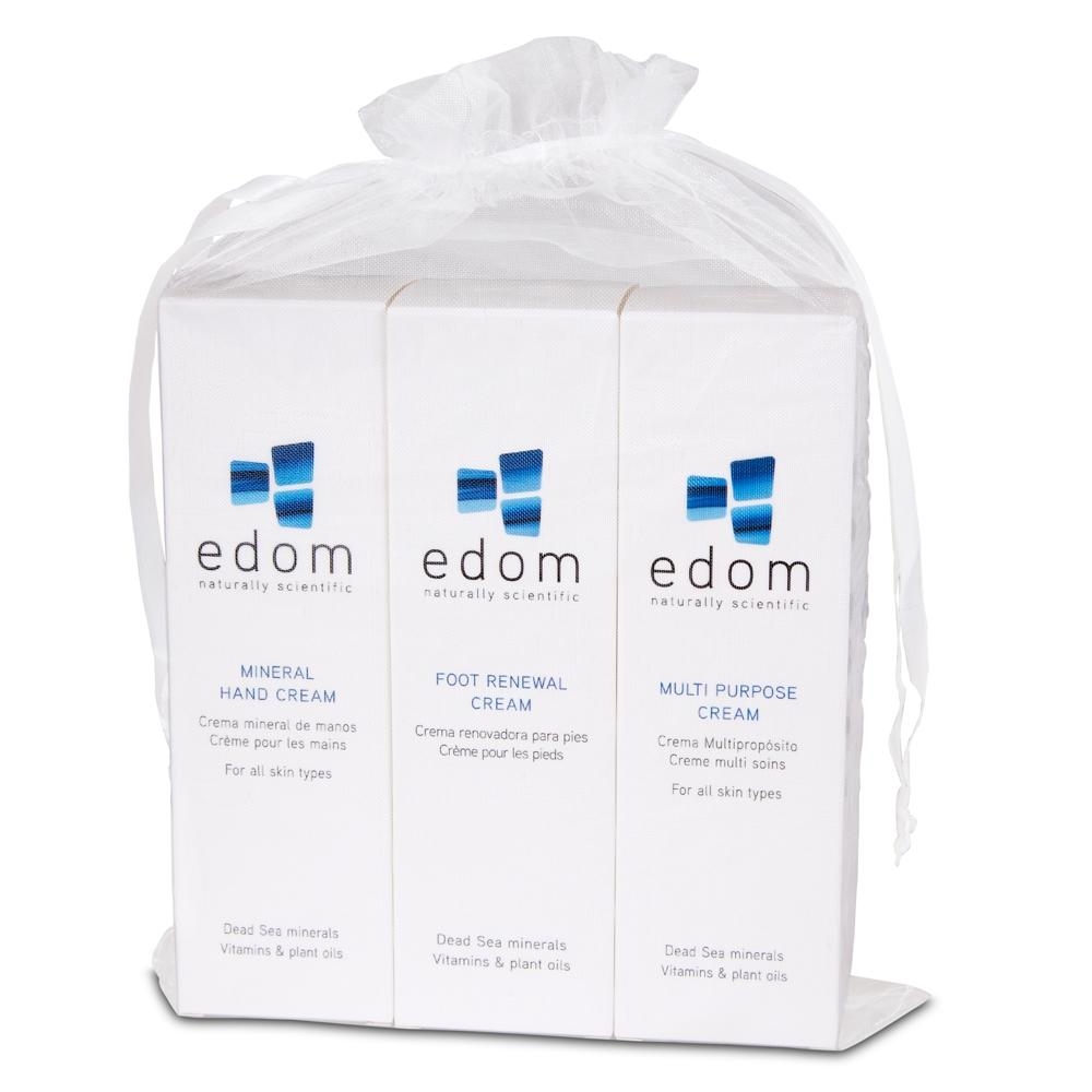 Edom Dead Sea Body Treat Kit: Hand Cream, Foot Renewal Cream, Multi Purpose Cream main product photo