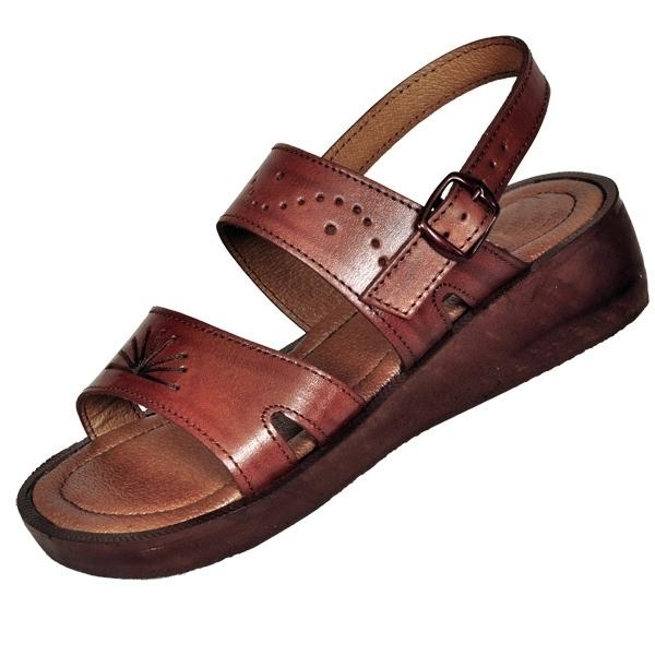 Queen Esther Handmade Brown Leather Women's Sandals  main product photo
