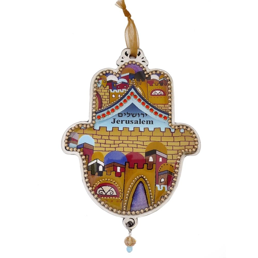 Jerusalem Sunrise Hand Painted Hamsa main product photo