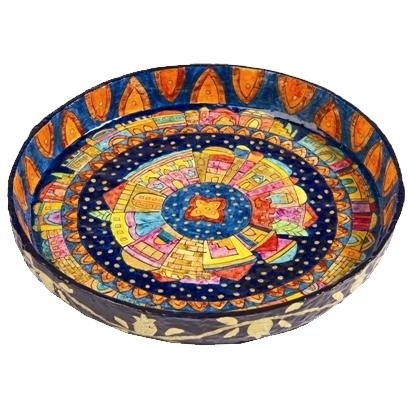 Jerusalem: Yair Emanuel Painted Lacquered Paper Mache Serving Bowl main product photo