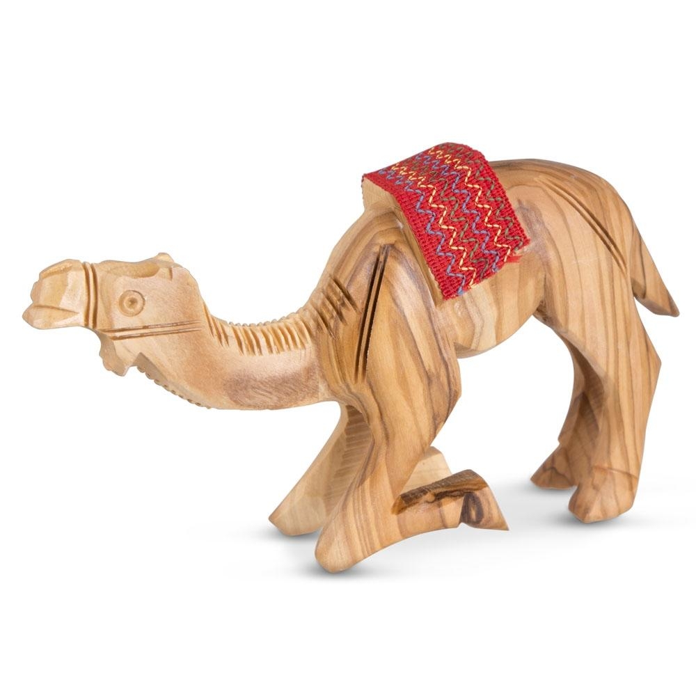 Olive Wood Kneeling Camel Figurine main product photo