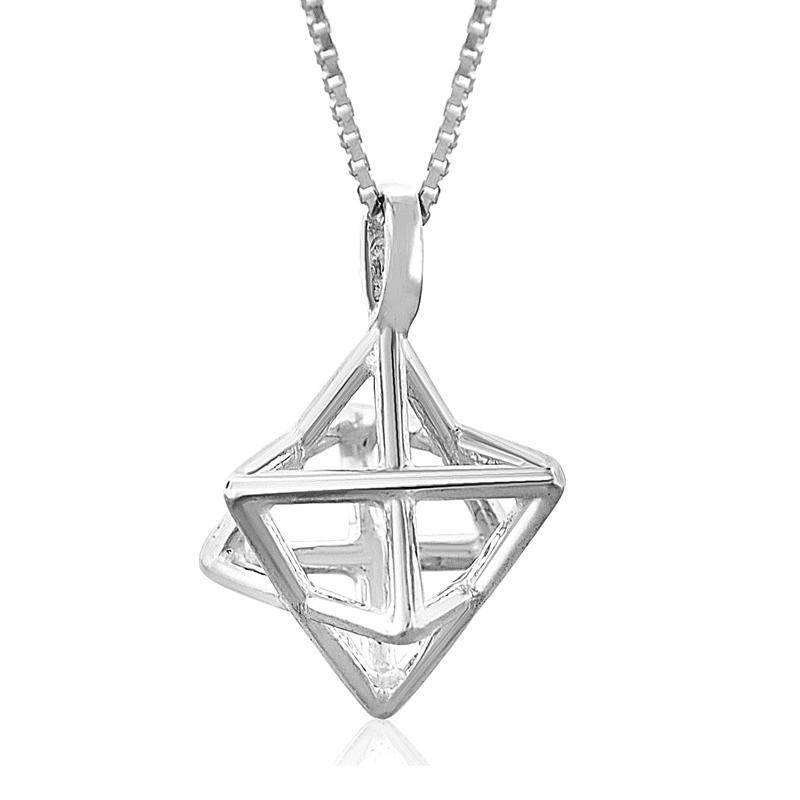 Sterling Silver Star of David Merkaba Kabbalah Necklace main product photo