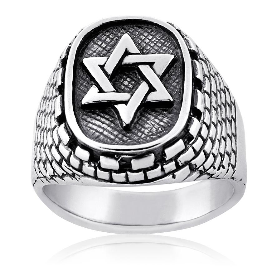 Sterling Silver Star of David and Western Wall Ring main product photo