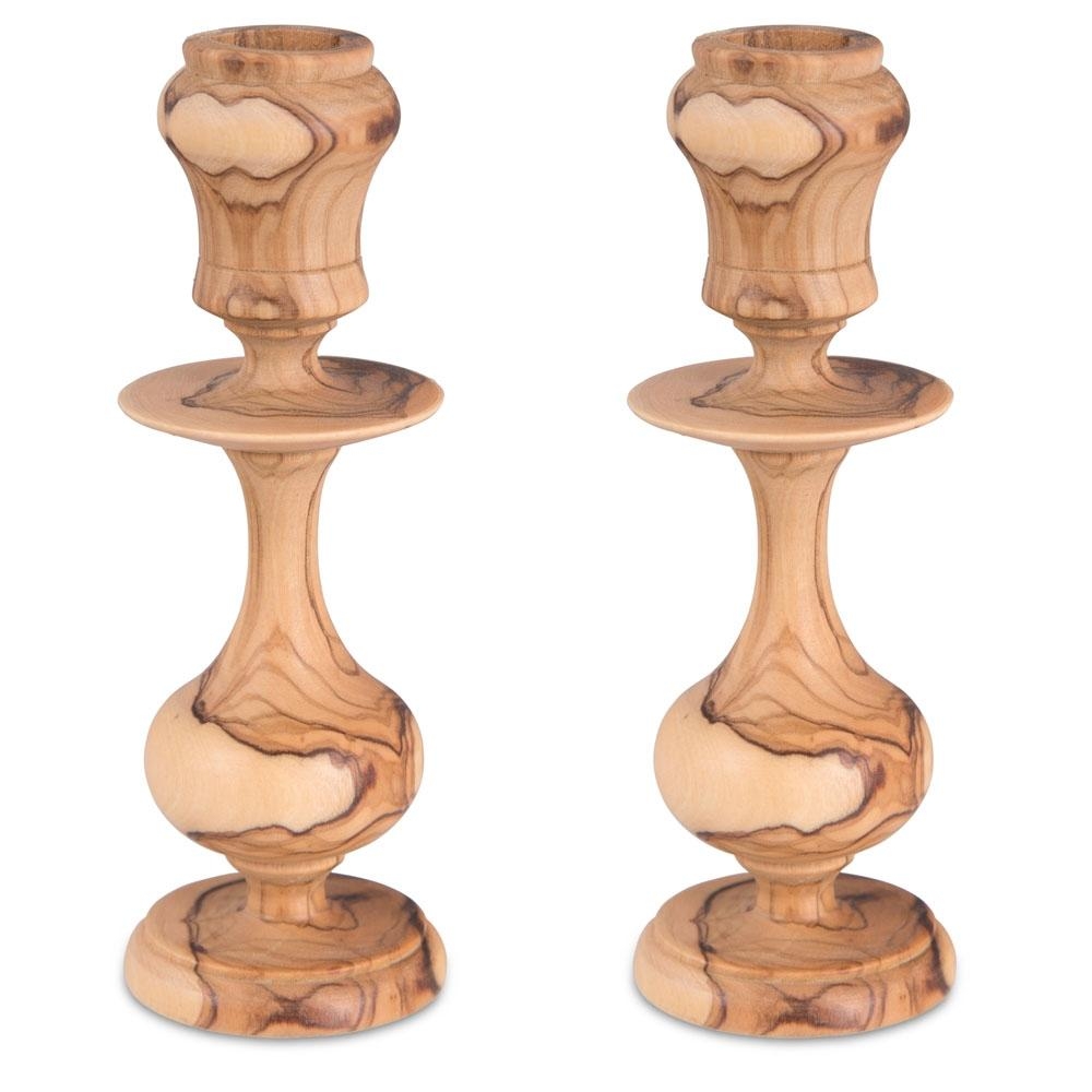 Travel or Table: Olive Wood Portable Candlesticks main product photo