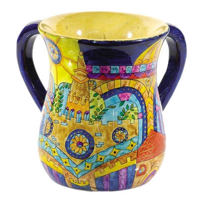 Yair Emanuel Wooden Netilat Yadayim - Oriental Jerusalem Large main product photo