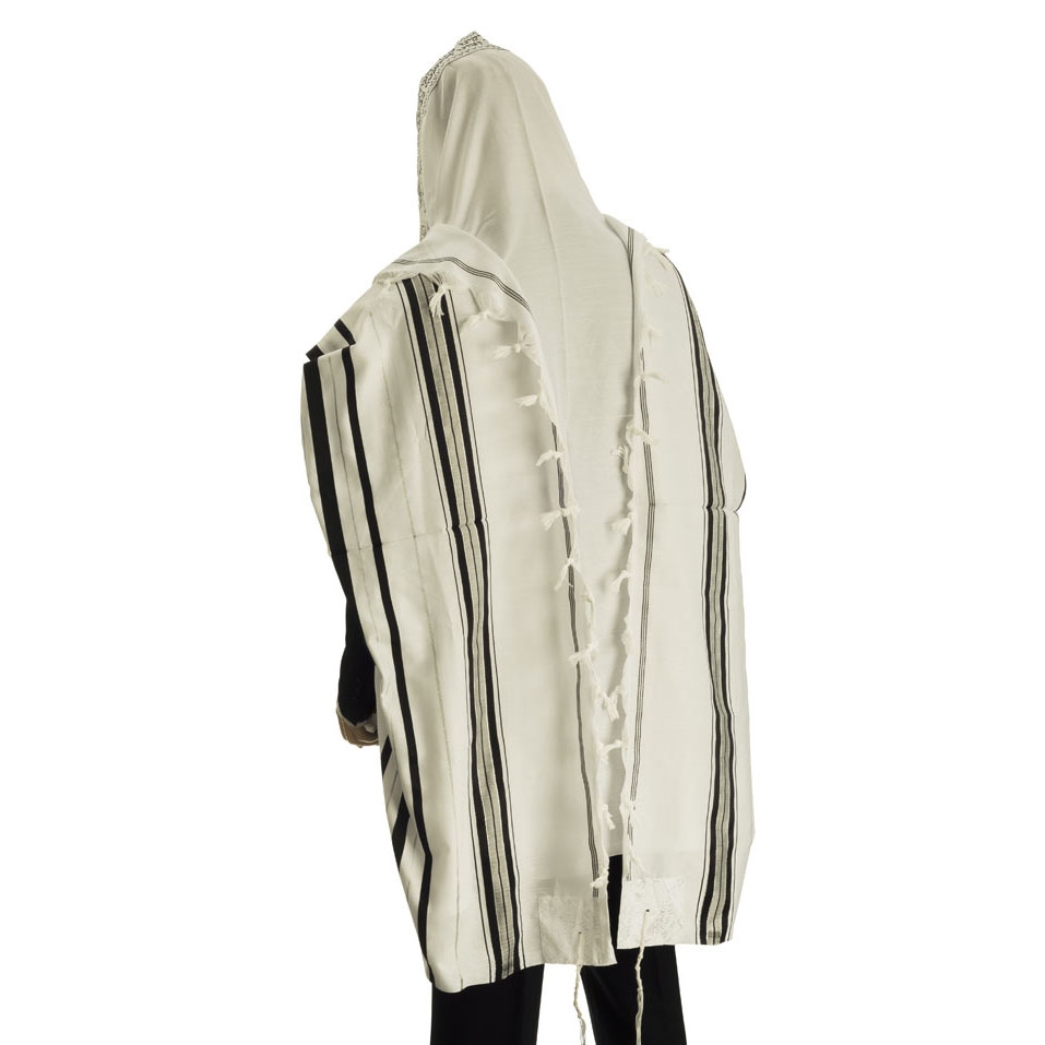 Talitnia Acrylic Tallit - Black and Silver main product photo