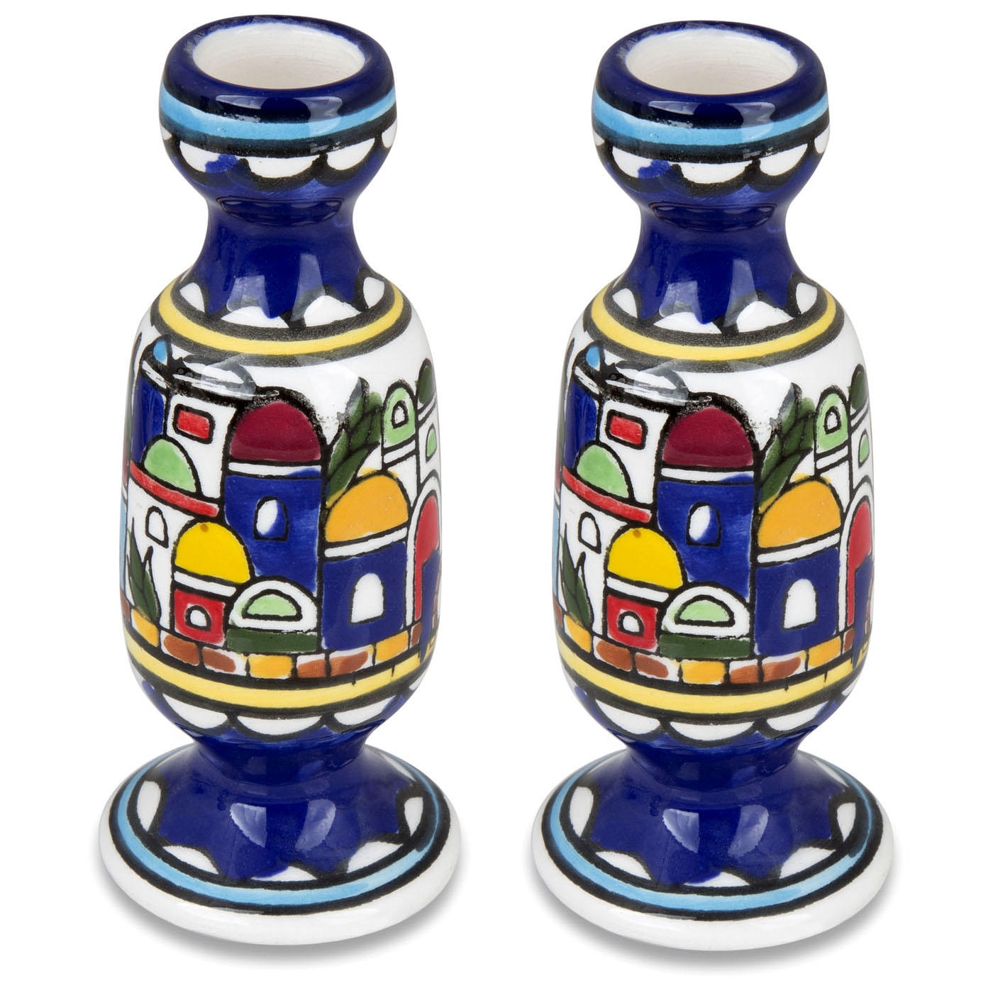 Armenian Ceramics Short Candlesticks - Jerusalem main product photo
