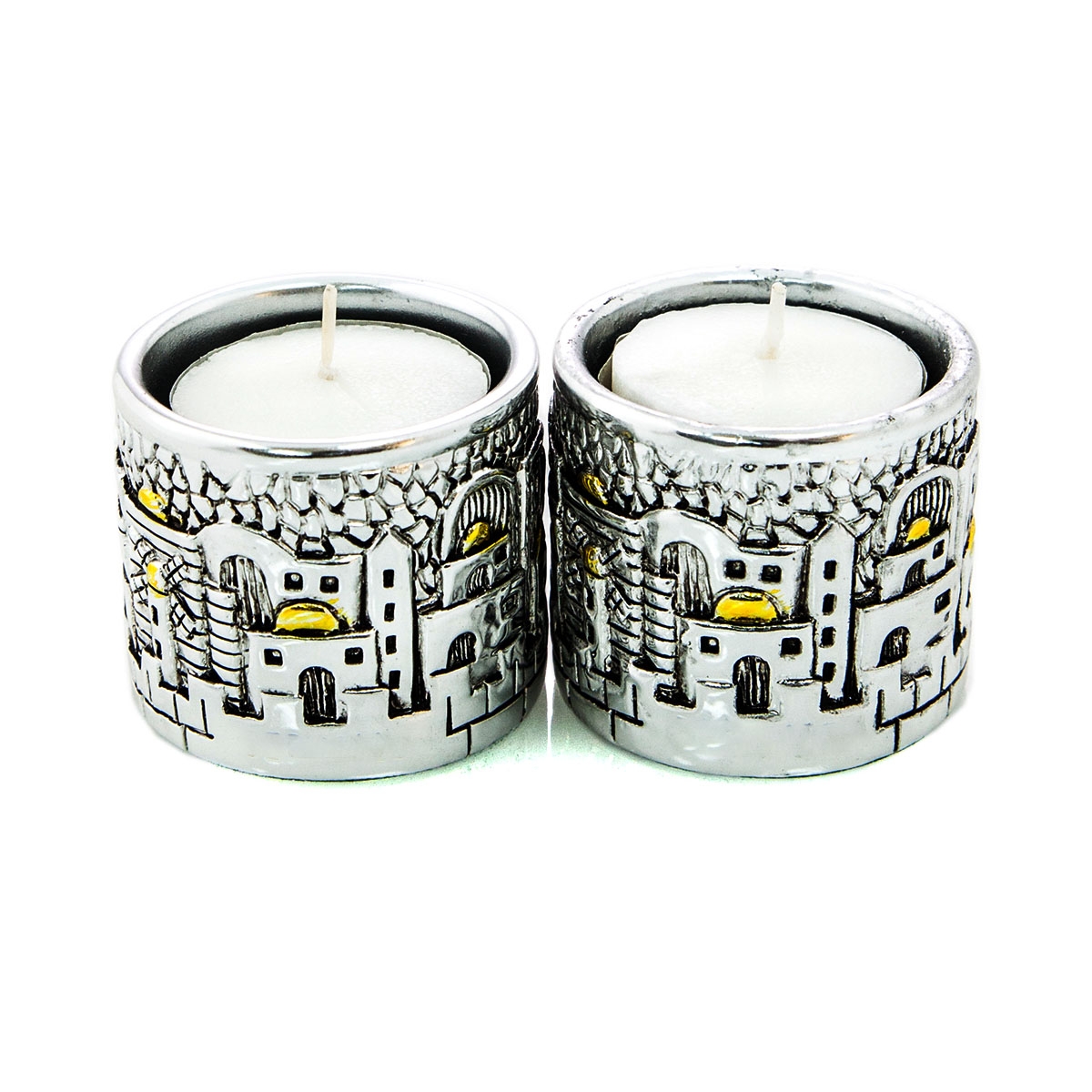 Jerusalem Silver-Plated Travel Shabbat Candlesticks main product photo