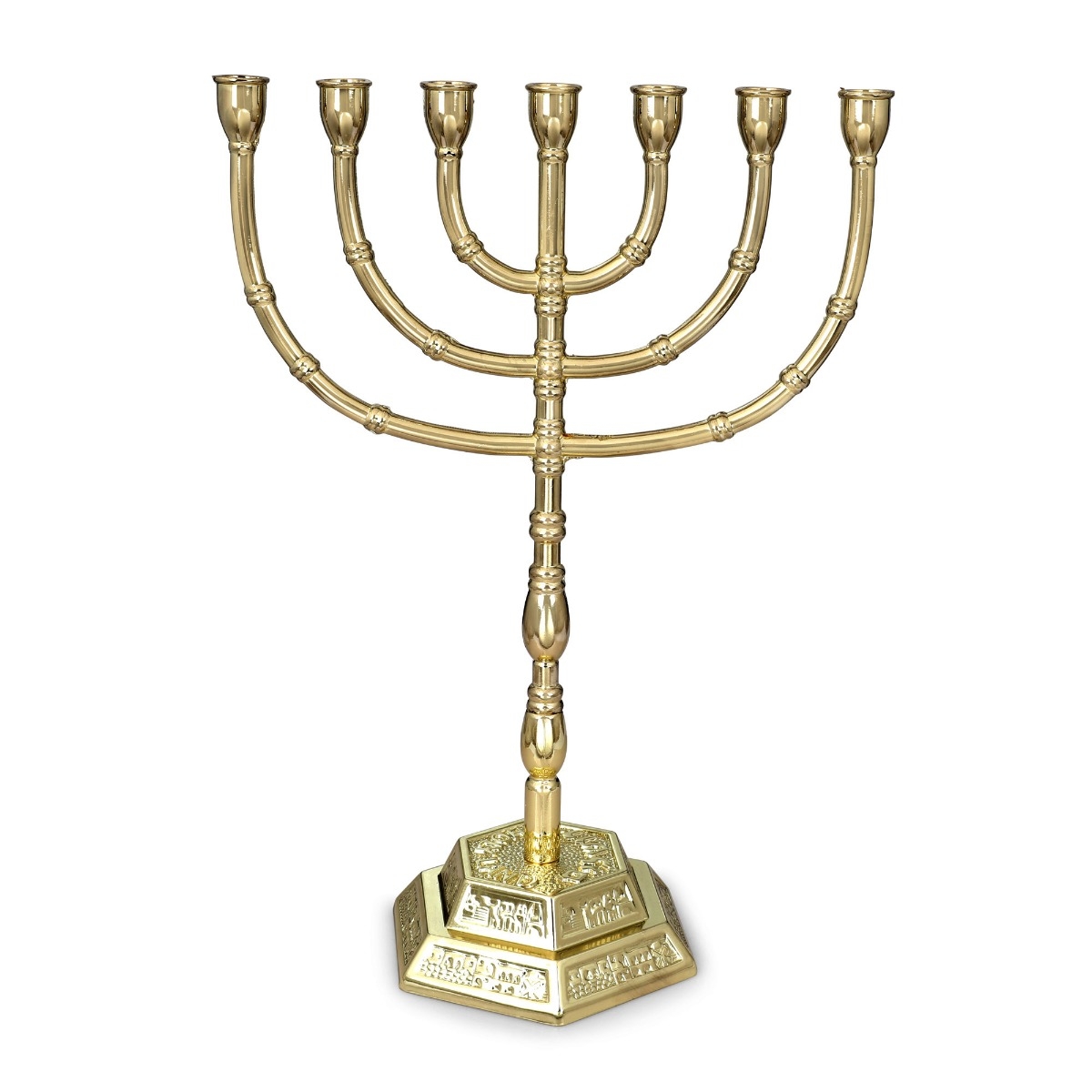 Traditional Ornate 7-Branched Menorah (Variety of Colors) main product photo
