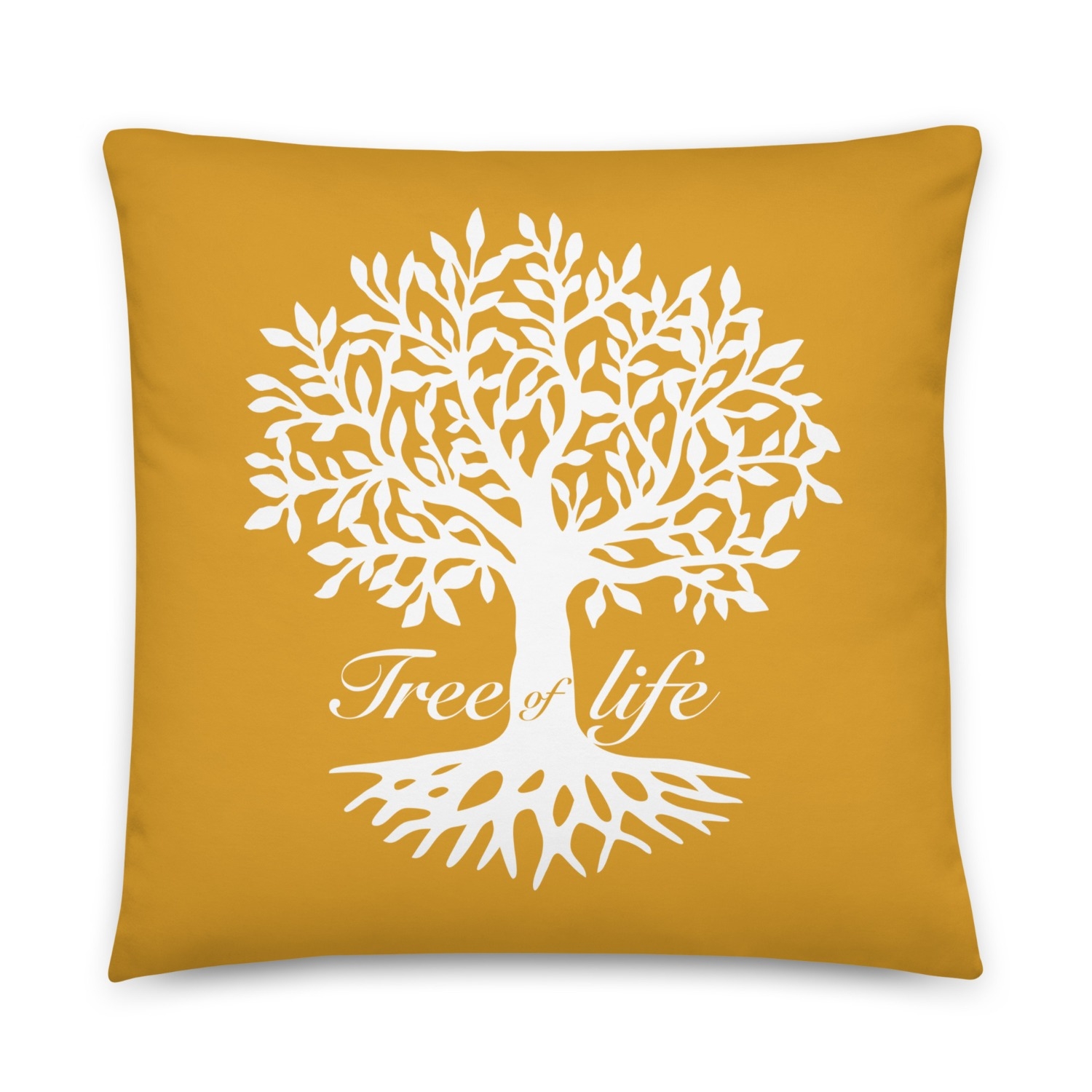 Tree of Life Silhouette Yellow Pillow main product photo