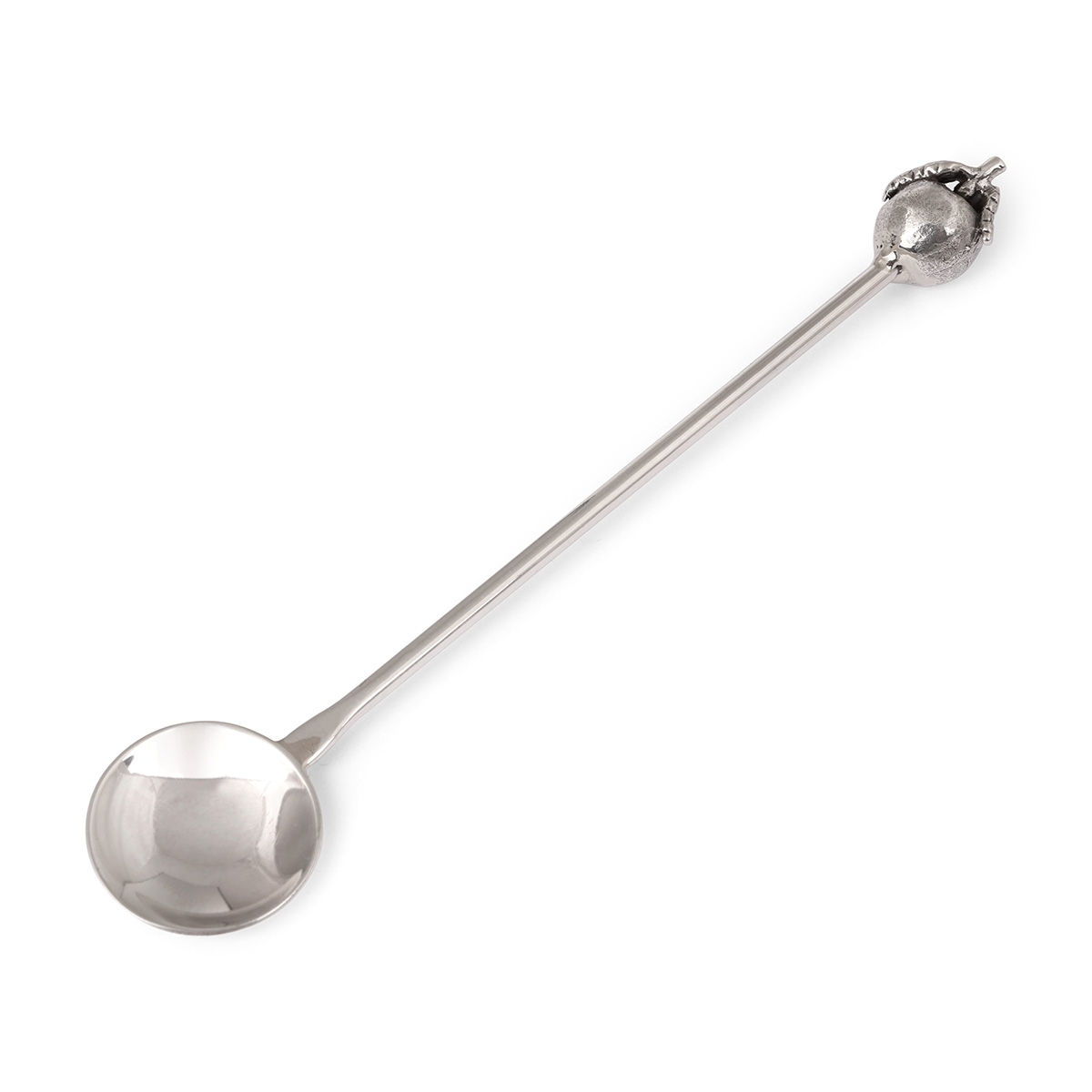 Bier Judaica 925 Sterling Silver Honey Spoon With Apple Design main product photo