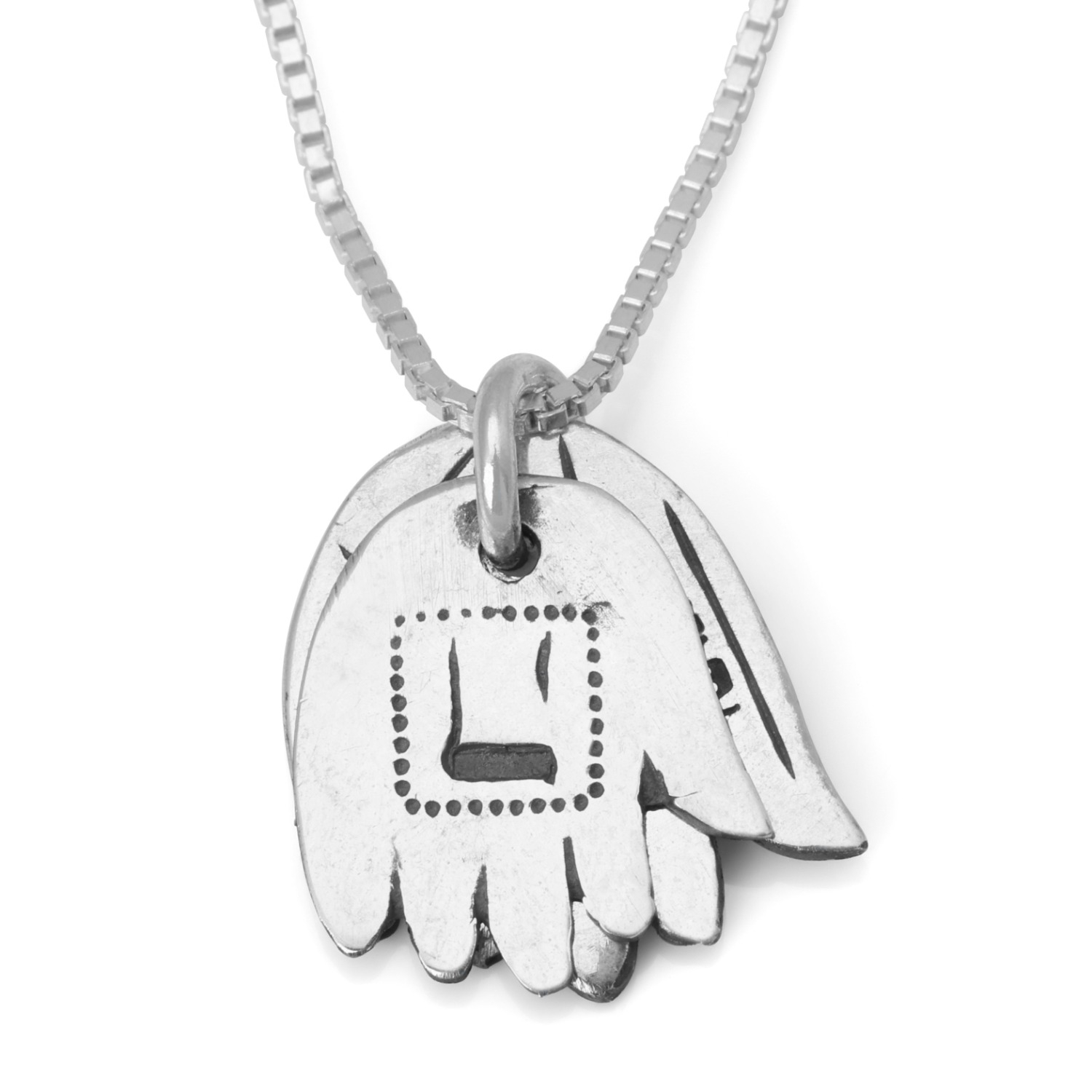 Women's Sterling Silver Double Hamsa Necklace - Blessings / Evil Eye main product photo