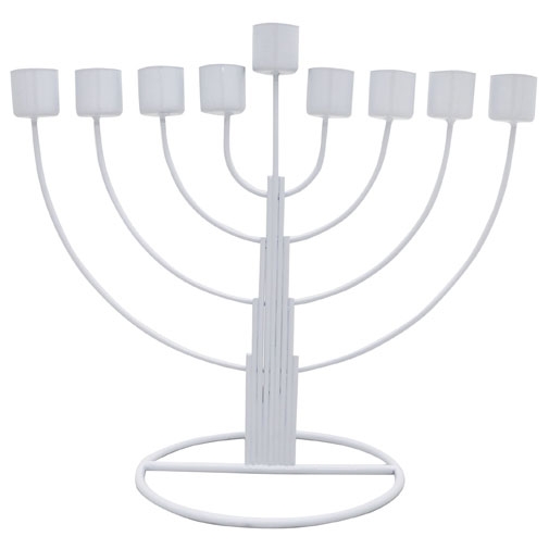 White Round Hanukkah Menorah main product photo