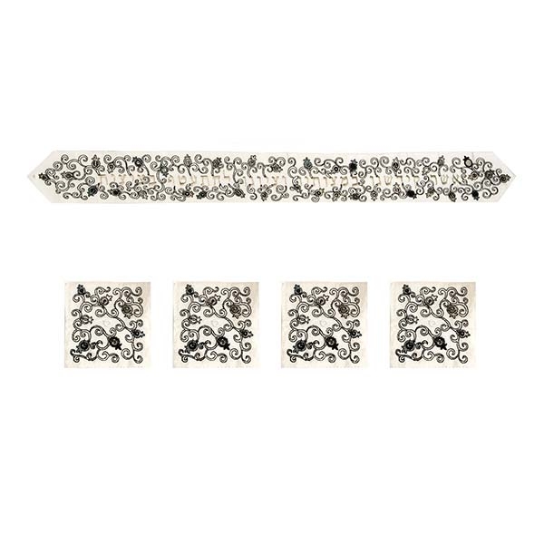 Yair Emanuel Embroidered Atarah with Pomegranate & Blessing – Black & Gray main product photo