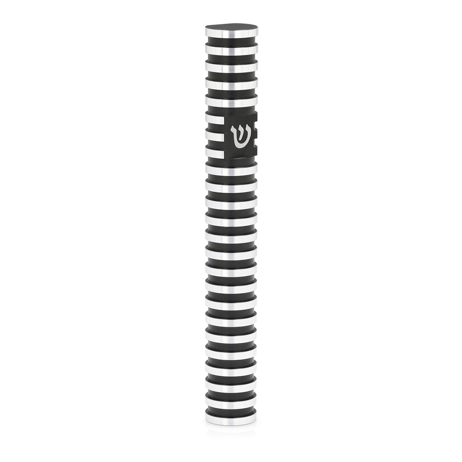 Circular Mezuzah Case With Striped Design by Akilov Design main product photo