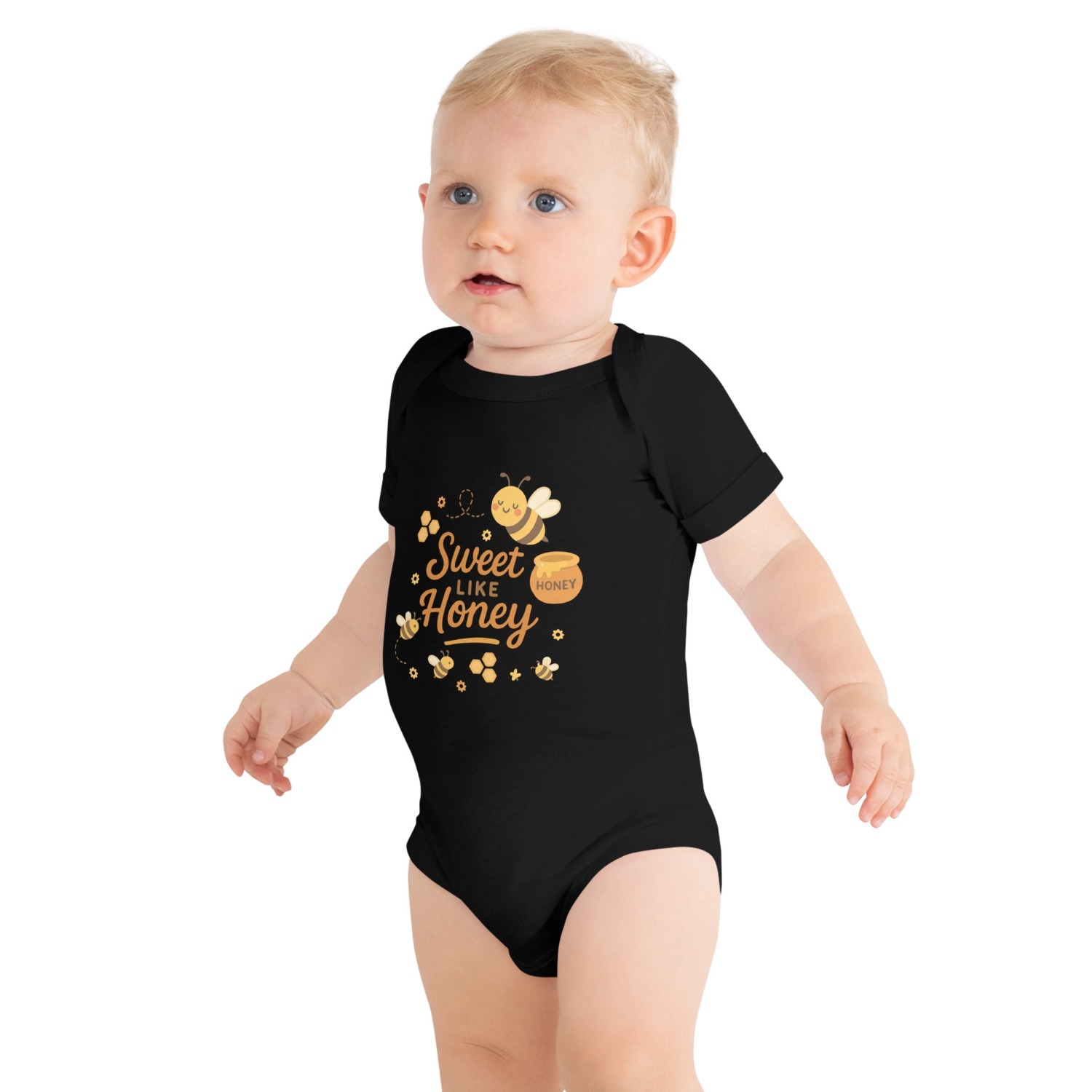 Sweet Like Honey Short Sleeve Cotton Baby Onesie main product photo