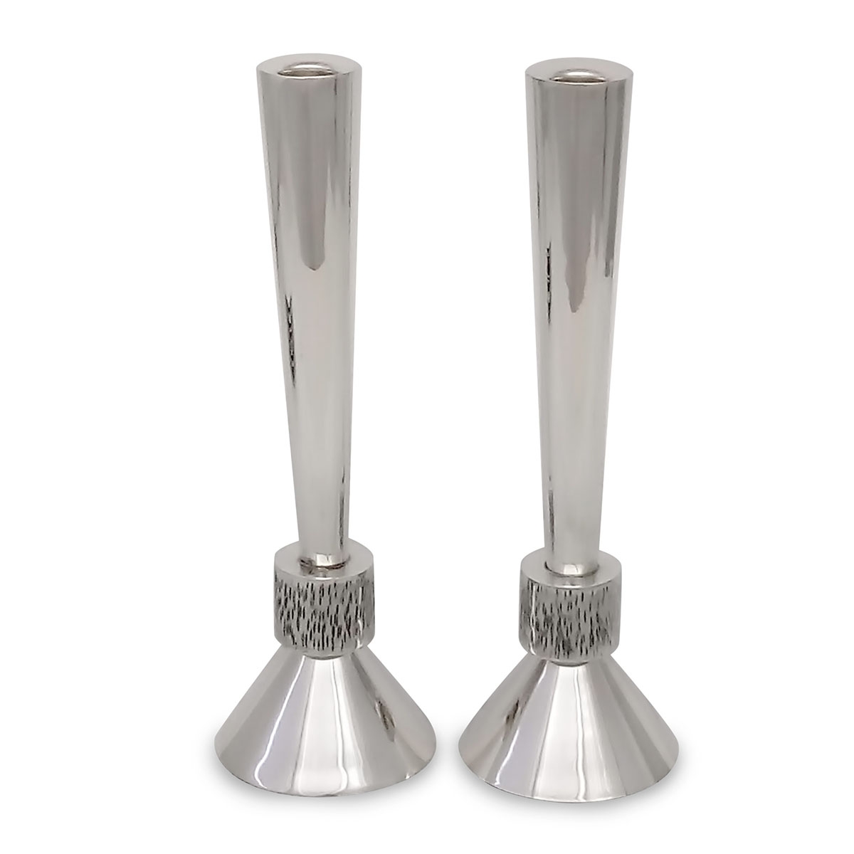 Bier Judaica Sterling Silver Cone Candlesticks main product photo
