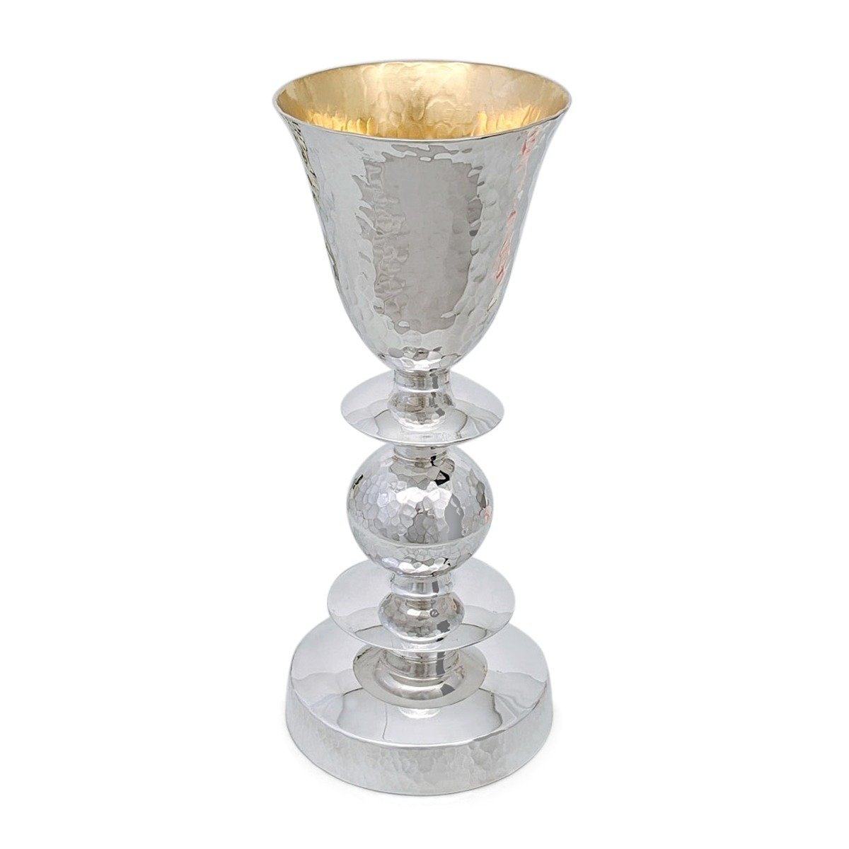 Bier Judaica Handcrafted Sterling Silver Kiddush Cup With Ball and Disc Design main product photo