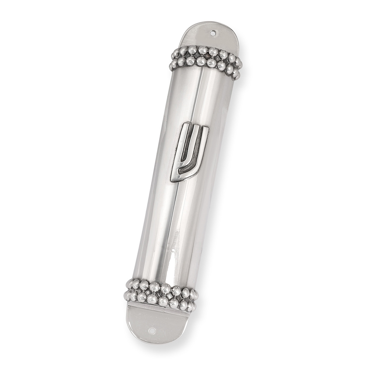 Bier Judaica Handcrafted Sterling Silver Mezuzah Case With Beaded Design main product photo