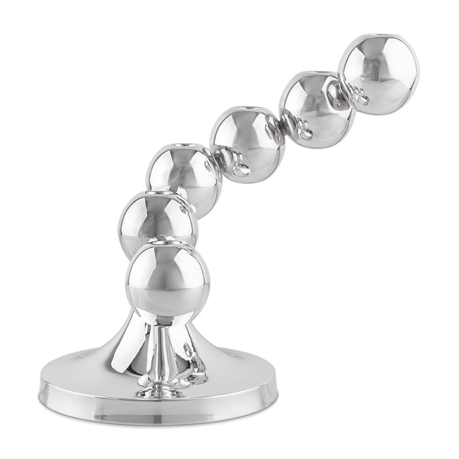 Bier Judaica Sterling Silver Ball Modern Candelabra main product photo
