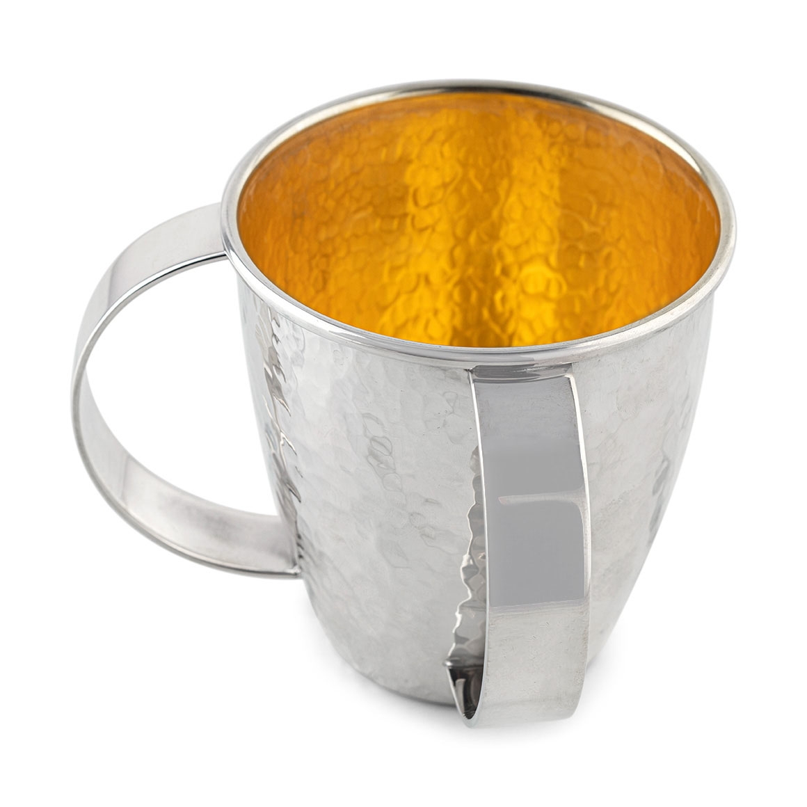 Bier Judaica Sterling Silver Two Handle Hammered Classic Netilat Yadayim Washing Cup main product photo