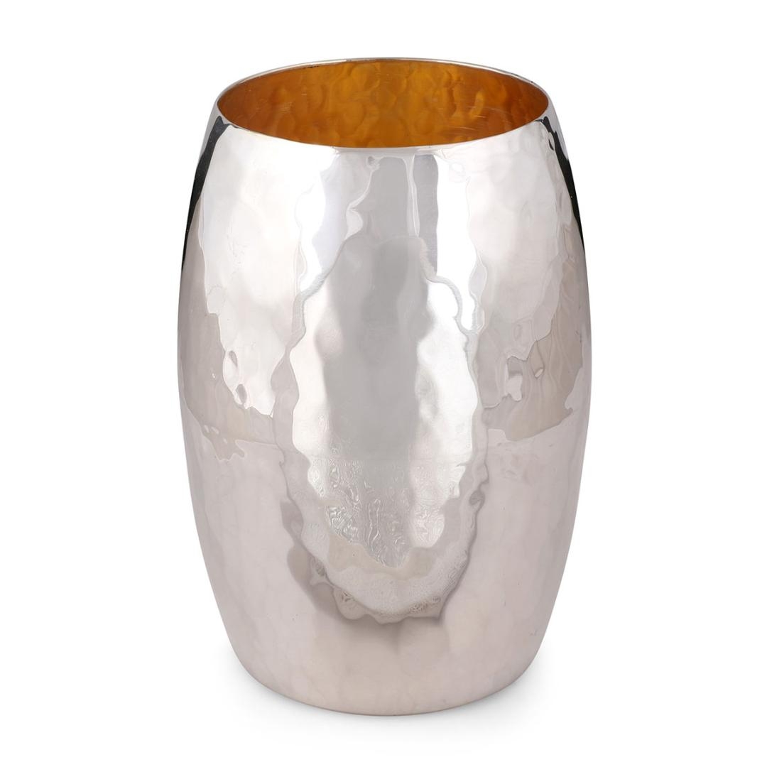 Bier Judaica 925 Sterling Silver Hammered Barrel Kiddush Cup main product photo