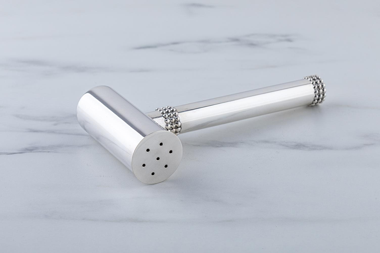 Bier Judaica 925 Sterling Silver 'Pearls' Hammer Salt Shaker main product photo