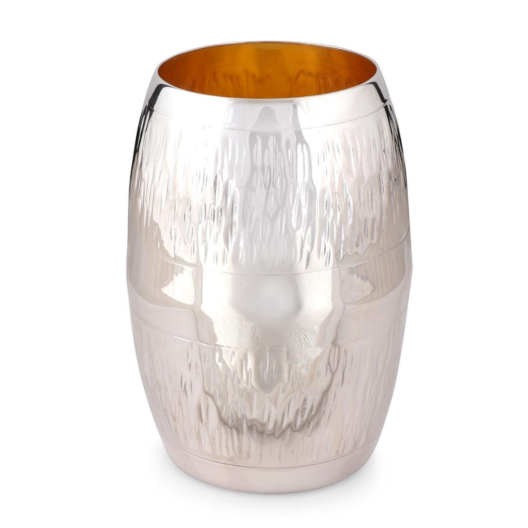 Bier Judaica 925 Sterling Silver 'Wooden Barrel' Kiddush Cup main product photo