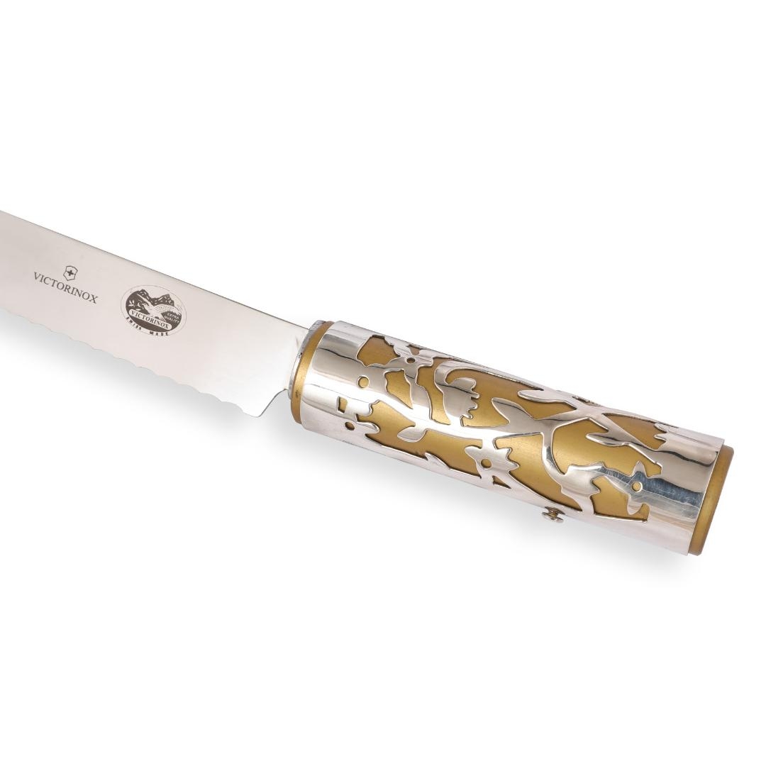 Bier Judaica Sterling Silver Floral Challah Knife main product photo