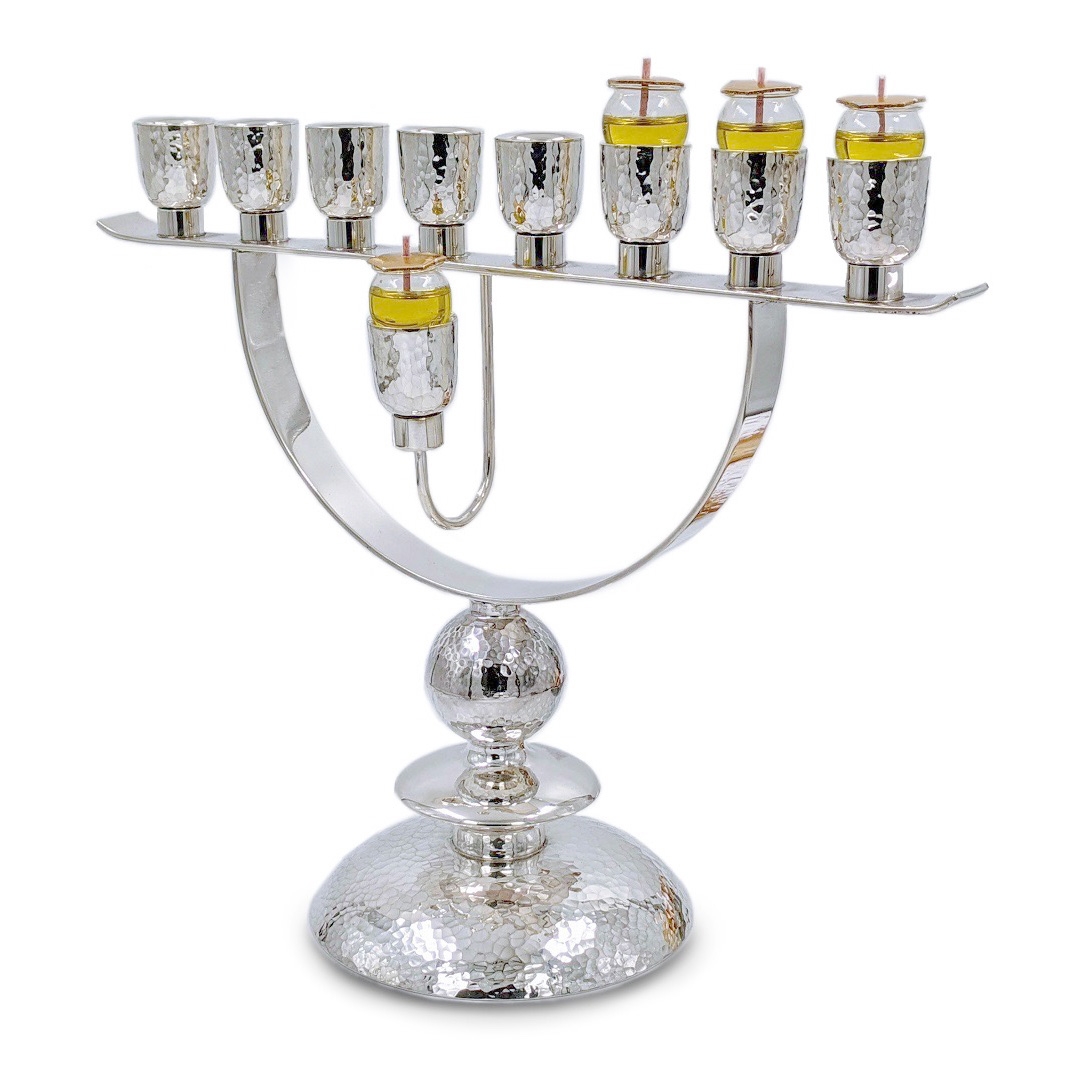 Bier Judaica 925 Sterling Silver Designer Hanukkah Menorah main product photo