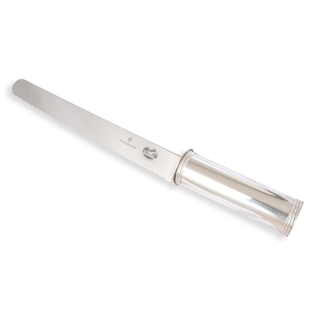 Bier Judaica Sterling Silver Round Three Ring Challah (Bread) Knife main product photo