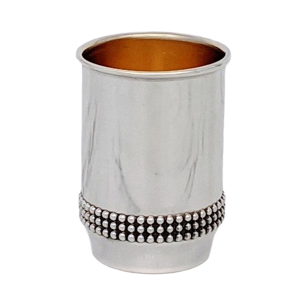 Bier Judaica Sterling Silver Studded Kiddush Cup  main product photo