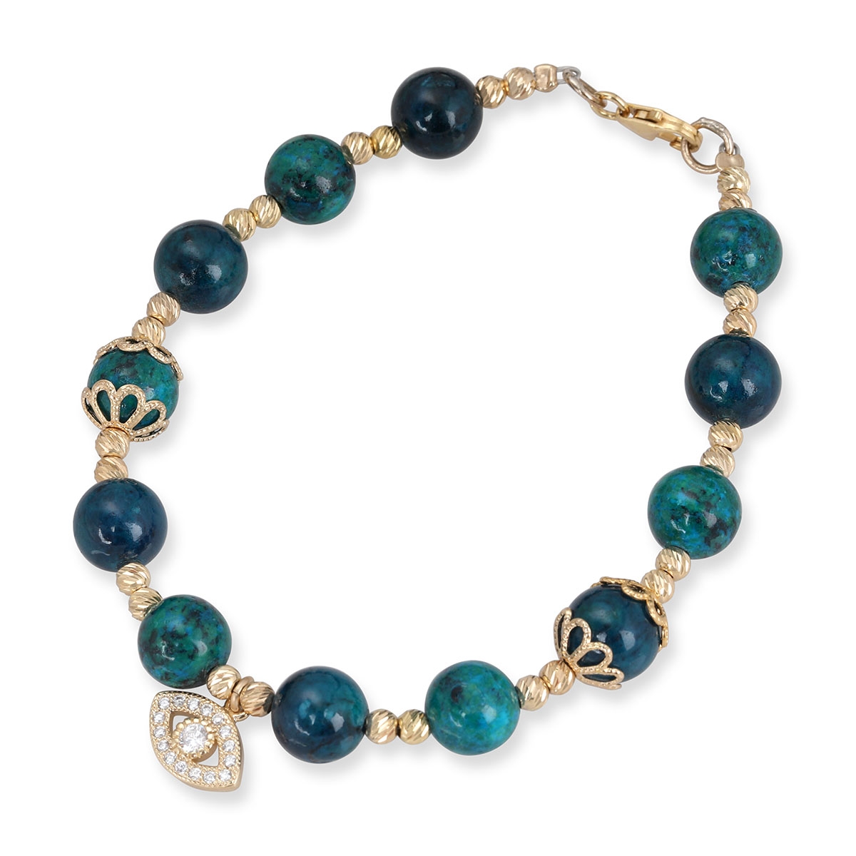Chic Eilat Stone Bracelet With Evil Eye Charm main product photo
