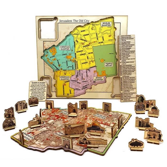 Old City of Jerusalem: Interactive 3D Map (Colorful) main product photo