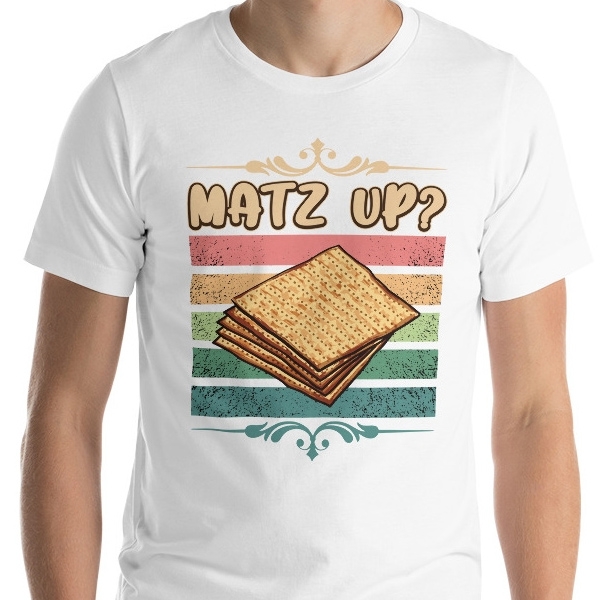 Matz Up? Fun Jewish T-Shirt (Choice of Colors) main product photo