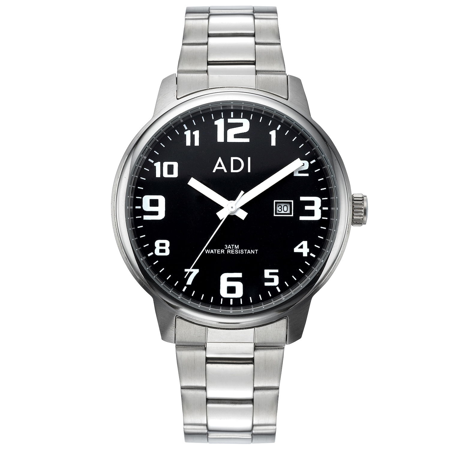 Deluxe Large-Faced Men's Stainless Steel Watch by Adi main product photo