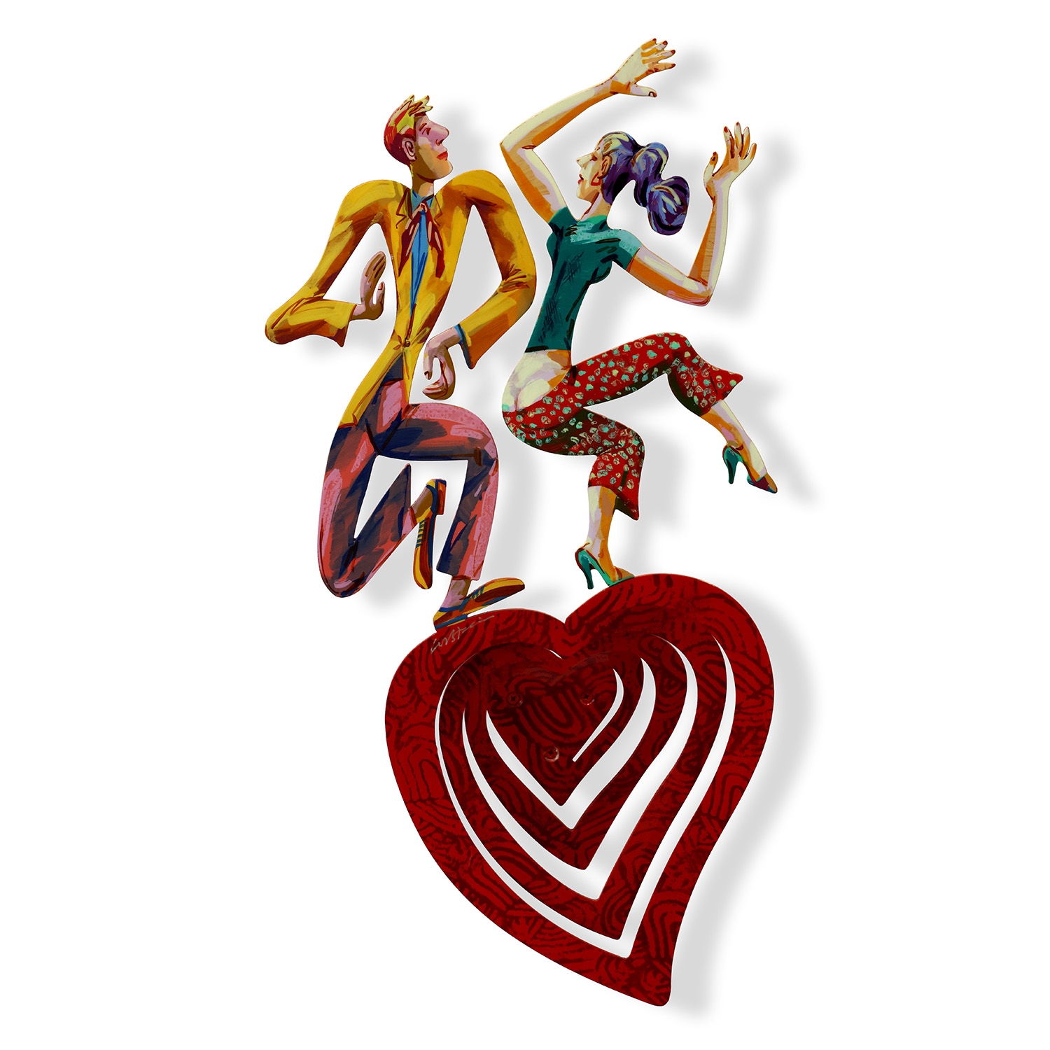 Dancing heart: David Gerstein Hand Painted Limited Edition Wall Sculpture main product photo